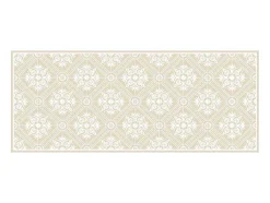 Gangtapijt Van Vinyl Met Cementtegeleffect - 66 X 160 Cm - Beige En Wit - Majesti