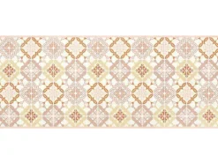 Gangtapijt Van Vinyl Met Cementtegeleffect - 66 X 160 Cm - Oranje En Roze - Eloza
