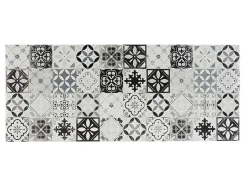 Gangtapijt Van Vinyl Met Vloertegeleffect Mosai - 66 X 160 Cm - Zwart En Wit