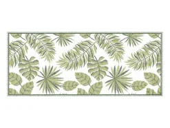 Gangtapijt Van Vinyl Met Tropisch Motief - 66 X 160 Cm - Groen En Wit - Tropicala