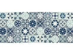 Gangtapijt Van Vinyl Met Cementtegeleffect - 66 X 160 Cm - Blauw - Rica