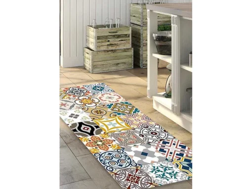 Gangtapijt Van Vinyl Met Vloertegelmotief Rica - 66 X 160 Cm - Meerkleurig