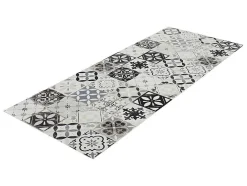 Gangtapijt Van Vinyl Met Vloertegeleffect Mosai - 66 X 160 Cm - Zwart En Wit