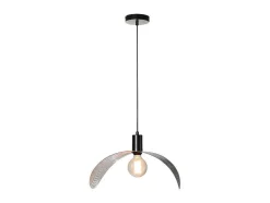 Gebogen Hanglamp Met Design-Stijl Van Metaal - L60 X D41 Cm - Zwart En Binnenkant Goudkleurig - Lucena