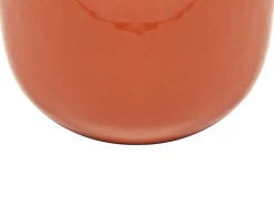 Geemailleerde Metalen Vaas - D. 29 X H. 36 Cm - Messing Afwerking - Terracotta - Klaudia