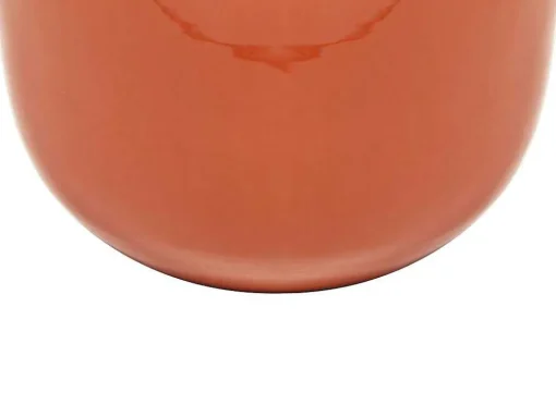 Geemailleerde Metalen Vaas - D. 29 X H. 36 Cm - Messing Afwerking - Terracotta - Klaudia