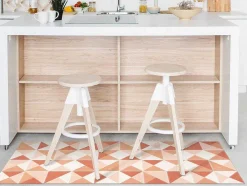 Geometrisch Gangtapijt Van Vinyl - 66 X 160 Cm - Oranje - Myrala