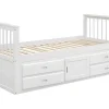Gesloten Eenpersoonsbed 90X200Cm Met 4 Lades En Een Deur - Wit