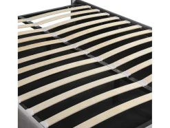 Gestoffeerd Opbergbed 140X200Cm - Fluwelen Stof - Met Led En Bluetooth Speler - Grijs