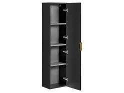 Gestreepte Hangende Badkamerkolom - Zwart - H140 Cm - Zevara