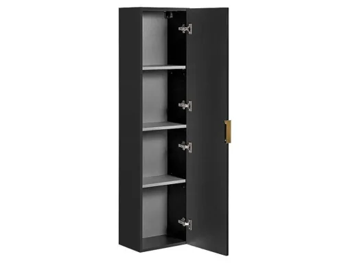 Gestreepte Hangende Badkamerkolom - Zwart - H140 Cm - Zevara