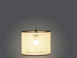 Gevlochten Hanglamp Neirobi - Etnische Stijl - Ijzer En Rotan - D30 X H120 Cm - Naturel