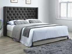 Gewatteerd Hoofdbord Massimo - Stof - 160 Cm - Grijs