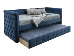 Gewatteerde Slaapbank Louise - 2 X 90 X 190 Cm - Stof Blauw