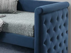 Gewatteerde Slaapbank Louise - 2 X 90 X 190 Cm - Stof Blauw
