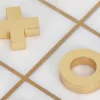 Gezelschapsspel - Boter-Kaas-En-Eieren - Marmer En Messing En Wit - L20,5 X H2,5 X D20,5 Cm - Tactoe
