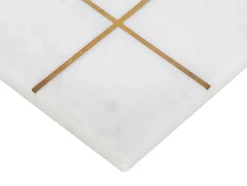 Gezelschapsspel - Boter-Kaas-En-Eieren - Marmer En Messing En Wit - L20,5 X H2,5 X D20,5 Cm - Tactoe