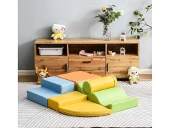 6 Gigantische Bouwstenen Voor Hardlopen En Klimmen, Grote Bouwstenen Voor Kinderen. Trappen En Glijbaan Voor Kinderen - Speelgoed Om Te Klimmen, Glijden En Kruipen. Voor Kleuters En Baby'S, Zachte, Kleurrijke Bouwstenen.