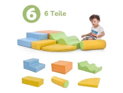 6 Gigantische Bouwstenen Voor Hardlopen En Klimmen, Grote Bouwstenen Voor Kinderen. Trappen En Glijbaan Voor Kinderen - Speelgoed Om Te Klimmen, Glijden En Kruipen. Voor Kleuters En Baby'S, Zachte, Kleurrijke Bouwstenen.