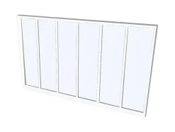 Glazen Binnenraam Bayview In Aluminium Met Witte Poedercoating - 180X105 Cm