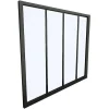 Glazen Binnenraam Bayview Van Aluminium Met Zwarte Poedercoating - 120 X 105 Cm