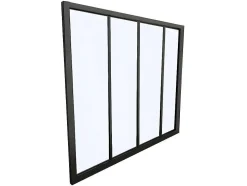 Glazen Binnenraam Bayview Van Aluminium Met Zwarte Poedercoating - 120 X 105 Cm