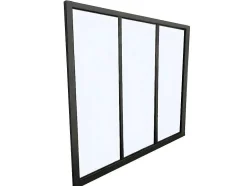 Glazen Binnenraam Bayview Van Aluminium Met Zwarte Poedercoating - 90 X 130 Cm