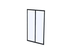 Glazen Binnenraam Bayview Van Alumimium Met Zwarte Poedercoating - 60 X 130 Cm