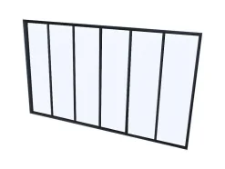 Glazen Binnenraam Bayview Van Alumimium Met Zwarte Poedercoating - 180 X 130 Cm