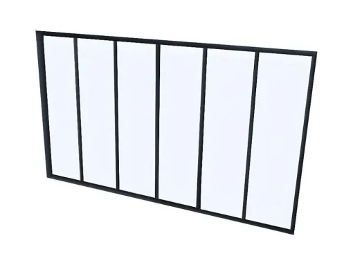 Glazen Binnenraam Bayview Van Alumimium Met Zwarte Poedercoating - 180 X 130 Cm