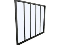 Glazen Binnenraam Bayview Van Aluminium Met Zwarte Poedercoating - 150 X 130 Cm