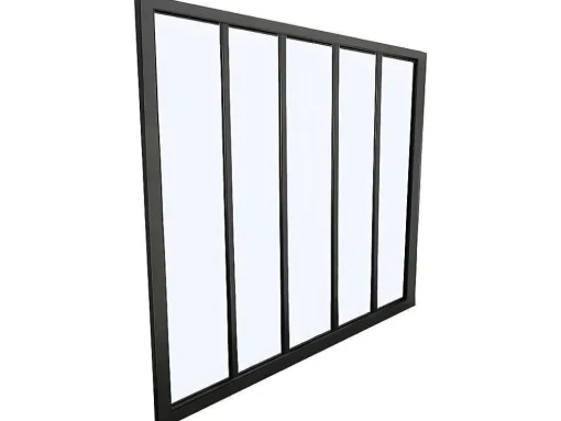 Glazen Binnenraam Bayview Van Aluminium Met Zwarte Poedercoating - 150 X 130 Cm