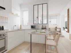 Glazen Binnenraam Bayview Van Aluminium Met Zwarte Poedercoating - 90 X 130 Cm