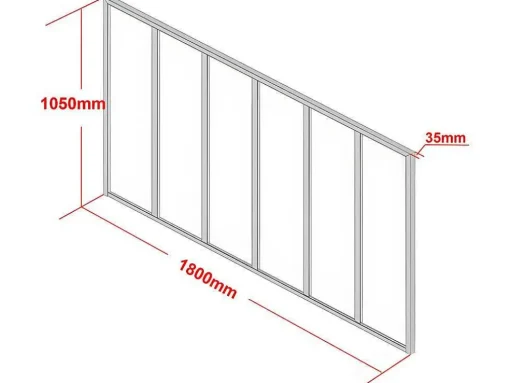 Glazen Binnenraam Bayview In Aluminium Met Witte Poedercoating - 180X105 Cm