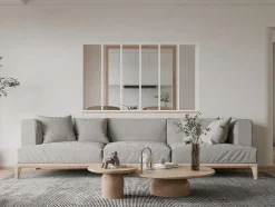 Glazen Binnenraam Bayview In Aluminium Met Witte Poedercoating - 180X105 Cm