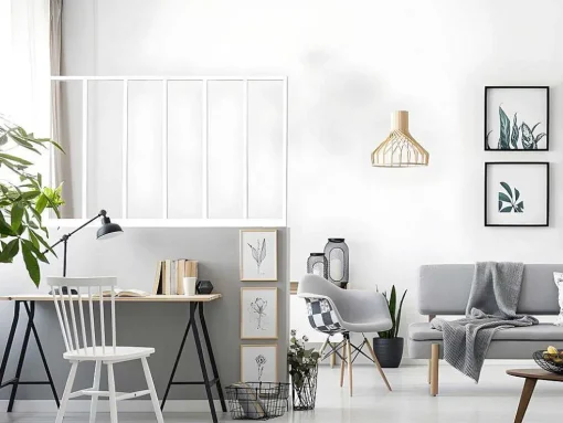 Glazen Binnenraam Bayview In Aluminium Met Witte Poedercoating - 180X105 Cm