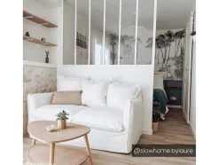 Glazen Binnenraam Bayview In Aluminium Met Witte Poedercoating - 180X105 Cm