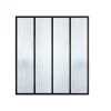 Glazen Binnenraam In Aluminium Met Poedercoating En Getextureerd Gehard Glas - 120 X 130 Cm - Zwart - Vietra