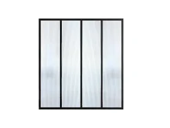 Glazen Binnenraam In Aluminium Met Poedercoating En Getextureerd Gehard Glas - 120 X 130 Cm - Zwart - Vietra