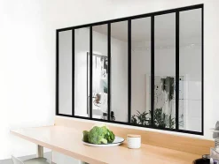 Glazen Binnenraam In Aluminium Met Poedercoating - 210 X 105 Cm - Zwart - Bayview