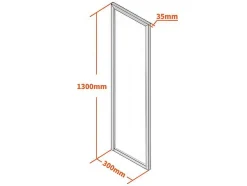 Glazen Binnenraam In Aluminium Met Poedercoating - 30 X 130 Cm - Zwart - Bayview