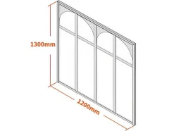 Glazen Binnenraam In Aluminium Met Poedercoating - 120 X 130 Cm - Zwart - Arcadea