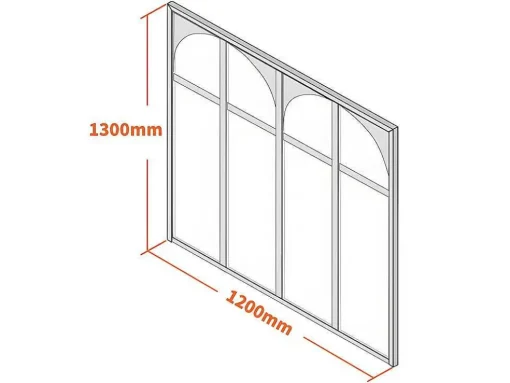 Glazen Binnenraam In Aluminium Met Poedercoating - 120 X 130 Cm - Zwart - Arcadea