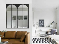 Glazen Binnenraam In Aluminium Met Poedercoating - 120 X 130 Cm - Zwart - Arcadea