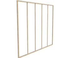 Glazen Binnenraam Van Gepoederlakt Aluminium 180 X 130 Cm Lichte Houtkleur Bayview