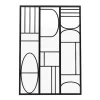Glazen Binnenraam Van Gepoederlakt Aluminium In Art-Decostijl 90 X 130 Cm Zwart Coubarta