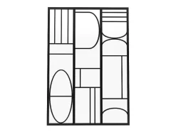 Glazen Binnenraam Van Gepoederlakt Aluminium In Art-Decostijl 90 X 130 Cm Zwart Coubarta