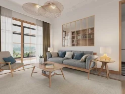Glazen Binnenraam Van Gepoederlakt Aluminium 180 X 130 Cm Lichte Houtkleur Bayview