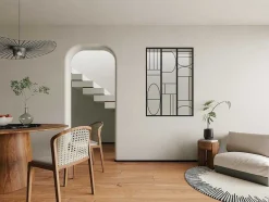 Glazen Binnenraam Van Gepoederlakt Aluminium In Art-Decostijl 90 X 130 Cm Zwart Coubarta