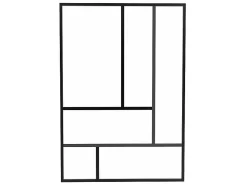 Glazen Designbinnenraam Van Gepoederlakt Aluminium 150 X 105 Cm Zwart Artena